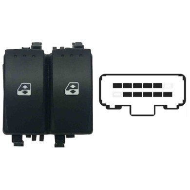 SRN117.JPG Blocco Comandi Alzacristalli Posteriori Anteriore Sx Renault Megane Ii Dal 10/2002 Al 12/2005