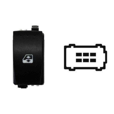 SRN124.JPG Interruttore Alzacristalli Porta Posteriore Sx dx 6 Pin Connettore Oem Marrone Renault Espace Iii Dal 11/2002 Al 04/2