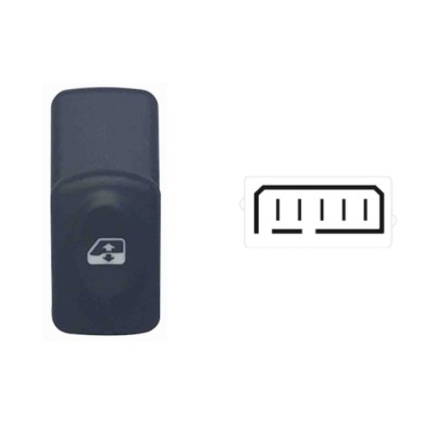SRN125.JPG Interruttore Alzacristalli Porta Anteriore Sx dx Alzacristalli Comfort 5 Pin Renault Kangoo Dal 05/1998 Al 04/2003