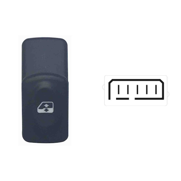 SRN125.JPG Interruttore Alzacristalli Porta Anteriore Sx dx Alzacristalli Comfort 5 Pin Renault Kangoo Dal 05/1998 Al 04/2003