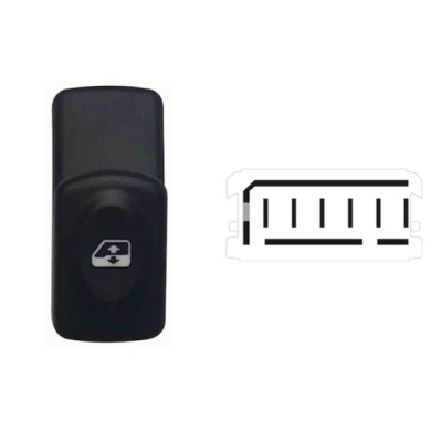 SRN127.JPG Interruttore Alzacristalli 6 Pin Colore Nero Renault Clio Ii Dal 03/1998 Al 06/2001