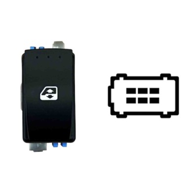 SRN130.JPG Interruttore Alzacristalli Porta Anteriore Dx Porta Posteriore Sx dx 6 Pin Connettore Blu Renault Kangoo Dal 02/2008 