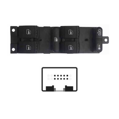 SSK101.JPG Blocco Comandi Alzacristalli Porta Anteriore Sx Skoda Fabia Dal 08/1999 Al 03/2007