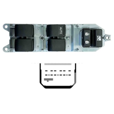 STT102.JPG Blocco Comandi Alzacristalli Porta Anteriore Sx Toyota Yaris Dal 11/2005 Al 02/2012