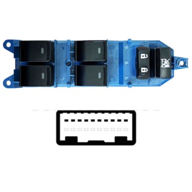 STT104.JPG Blocco Comandi Alzacristalli Porta Anteriore Sx Toyota Avensis Dal 04/2009 Al 12/2015