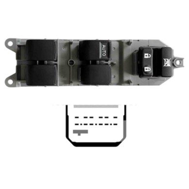 STT107.JPG Blocco Comandi Alzacristalli Porta Anteriore Sx Toyota Auris Dal 10/2006 Al 10/2012