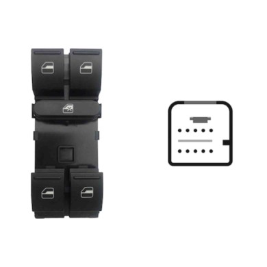 SVW100.JPG Blocco Comandi Alzacristalli Porta Anteriore Sx Seat Altea Dal 06/2004