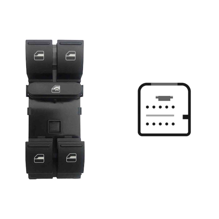 SVW100.JPG Blocco Comandi Alzacristalli Porta Anteriore Sx Seat Altea Dal 06/2004