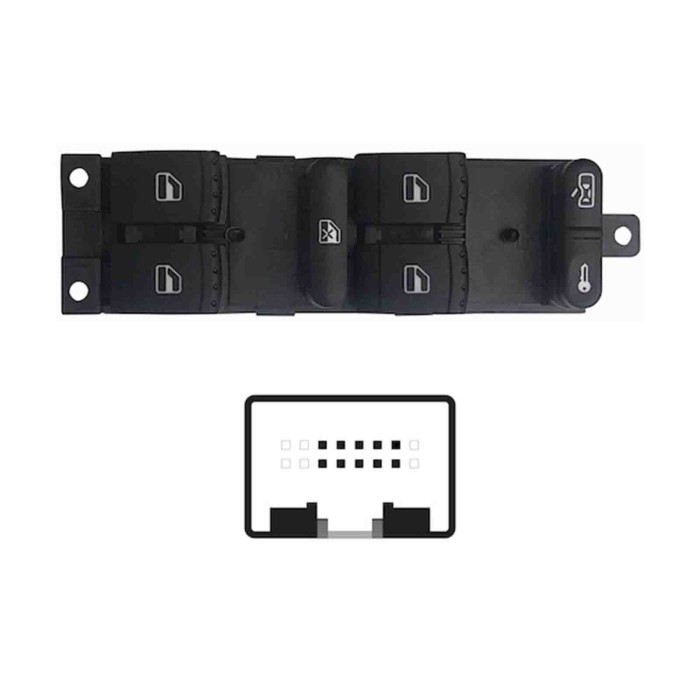 SVW101.JPG Blocco Comandi Alzacristalli Porta Anteriore Sx Seat Leon Dal 11/1999 Al 08/2005