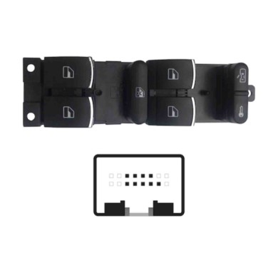 SVW102.JPG Blocco Comandi Alzacristalli Porta Anteriore Sx Seat Leon Dal 11/1999 Al 08/2005