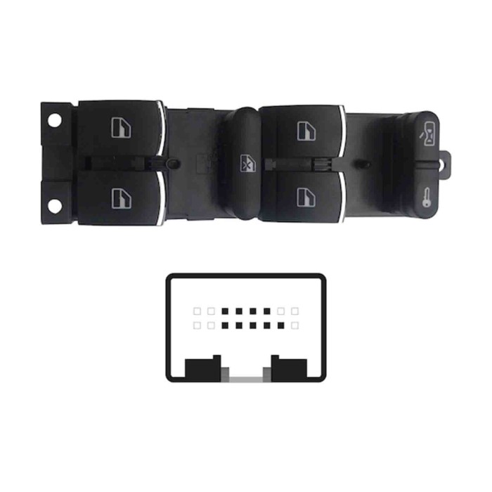 SVW102.JPG Blocco Comandi Alzacristalli Porta Anteriore Sx Seat Leon Dal 11/1999 Al 08/2005