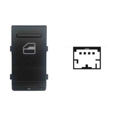 SVW106.JPG Interruttore Alzacristalli Porta Anteriore Dx Colore Nero/bianco 4 Pin Volkswagen Multivan Dal 04/2003 Dal 07/2003 Al