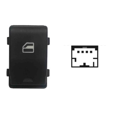 SVW110.JPG Interruttore Alzacristalli Porta Anteriore Dx Colore Nero/bianco 4 Pin Volkswagen Fox Dal 04/2005