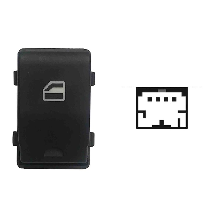 SVW110.JPG Interruttore Alzacristalli Porta Anteriore Dx Colore Nero/bianco 4 Pin Volkswagen Fox Dal 04/2005