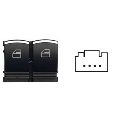 SVW111.JPG Blocco Comandi Alzacristalli Porta Anteriore Sx Volkswagen Caddy Dal 08/2010 Al 11/2017
