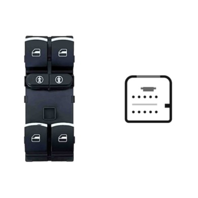 SVW112.JPG Blocco Comandi Alzacristalli Porta Anteriore Sx Volkswagen Sharan Dal 06/2010 Al 08/2015