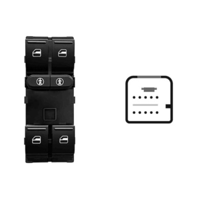 SVW114.JPG Blocco Comandi Alzacristalli Porta Anteriore Sx Volkswagen Touareg Dal 12/2002 Al 02/2010