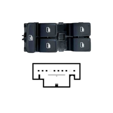 SVW116.JPG Blocco Comandi Alzacristalli Anteriore Sx Volkswagen Golf Variant Sw Dal 06/2013 Al 05/2015