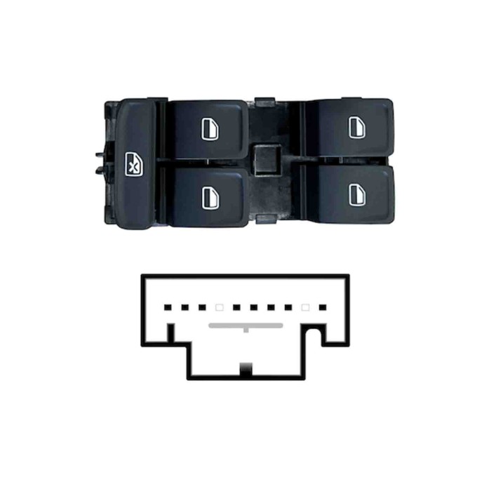 SVW116.JPG Blocco Comandi Alzacristalli Anteriore Sx Volkswagen Golf Variant Sw Dal 06/2013 Al 05/2015