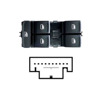 SVW117.JPG Blocco Comandi Alzacristalli Anteriore Sx Volkswagen Golf Variant Sw Dal 06/2013 Al 05/2015