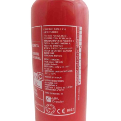 ESTINTORE-SMIRAGLIA.jpg Estintore 1 Kg Con Manometro E Sicura Omologato Med Per Auto Camper Barca