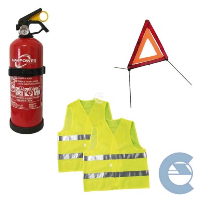 GILET-2-PEZZI-ESOLVER.jpg Lampa - Navpower Kit Completo Sicurezza 2 Gilet Alta Visibilita - 1 Triangolo Veicolo Fermo - 1 Estint