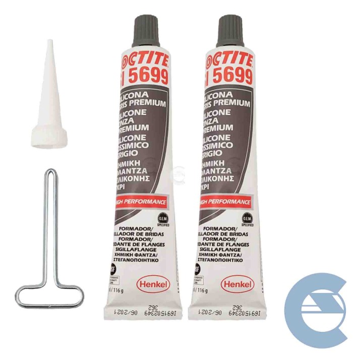 149148-large_default.jpg Loctite Si5699 Silicone Ossimico Grigio 2 Pezzi X 80ml Resiste Ad Acqua E Glicone