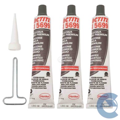 149148-large_default.jpg Loctite Si5699 Silicone Ossimico Grigio 3 Pezzi X 80ml Resiste Ad Acqua E Glicone