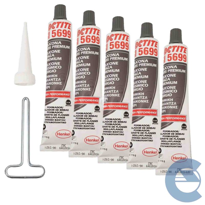 149148-large_default.jpg Loctite Si5699 Silicone Ossimico Grigio 5 Pezzi X 80ml Resiste Ad Acqua E Glicone