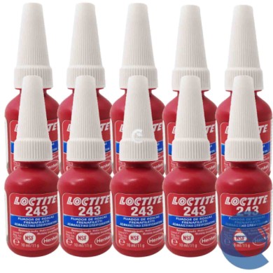 Loctite 243 Frenafiletti 10 Pezzi X 10ml Bloccante Assemblaggi A Media Resistenza
