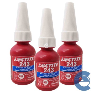 Loctite 243 Frenafiletti 3 Pezzi X 10ml Bloccante Assemblaggi A Media Resistenza