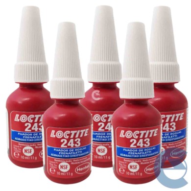 Loctite 243 Frenafiletti 5 Pezzi X 10ml Bloccante Assemblaggi A Media Resistenza