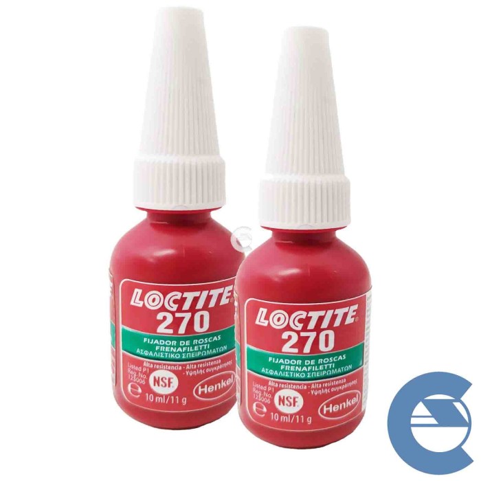 Loctite 270 Frenafiletti 2 Pezzi X 10ml Bloccante Assemblaggi Ad Alta Resistenza