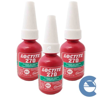 Loctite 270 Frenafiletti 3 Pezzi X 10ml Bloccante Assemblaggi Ad Alta Resistenza