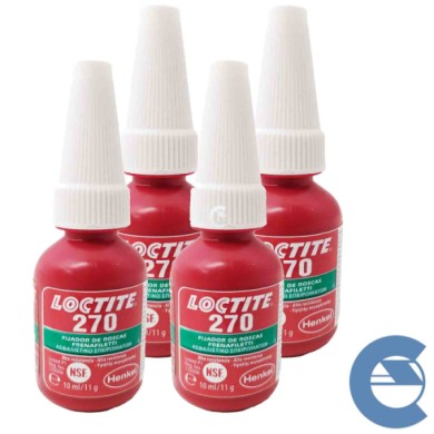 Loctite 270 Frenafiletti 4 Pezzi X 10ml Bloccante Assemblaggi Ad Alta Resistenza