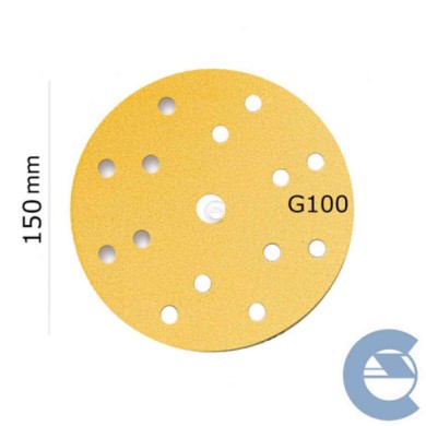 150587-large_default.jpg Mirka Gold P100 15f 150mm 2361109910 Scatolo 100 Pezzi X Disco Abrasivo Forato Grana Grossa