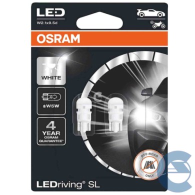 OSRAM-2825-2-LOGO.jpg Osram Lampada Led Bianca 2825dwp02b T10 12v 5w W5v Blister Doppio