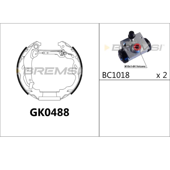 GK0488.JPG Kit Ganasce Freno Posteriore Citro-n C1 Ii Peugeot 108 Toyota Aygo Gk0488 Bremsi