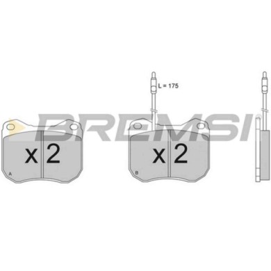 BP2118.JPG Kit Pastiglie Freno Anteriore Peugeot 504 (a M) Bp2118 4245.11 Con Contatto Segnalazione Usura S.f. Ate Bremsi