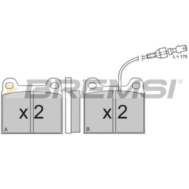 BP2131.JPG Kit Pastiglie Freno Anteriore Alfa Romeo Alfetta (116) Bp2131 Con Contatto Segnalazione Usura S.f. Ate Bremsi