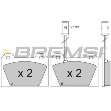 BP2164.JPG Kit Pastiglie Freno Anteriore Austin Metro Mg Metro Bp2164 Gbp90259 Con Contatto Segnalazione Usura S.f. Ate Bremsi