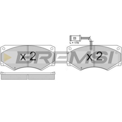 BP2341.JPG Kit Pastiglie Freno Anteriore Iveco Daily I Furgonato Bp2341 190 2469 Con Contatto Segnalazione Usura S.f. Perrot Bre