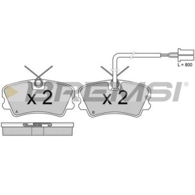 BP2342.JPG Kit Pastiglie Freno Anteriore Alfa Romeo 33 33 Sportwagon Alfasud Sprint Bp2342 0060 750 413 Con Contatto Segnalazion