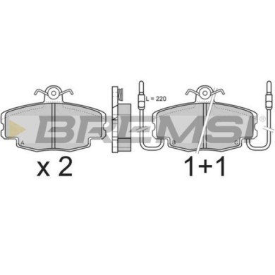 BP2360.JPG Kit Pastiglie Freno Anteriore Peugeot 205 I (741a/c) Bp2360 4250.41 Con Contatto Segnalazione Usura S.f. Lucas Girlin