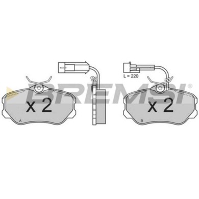 BP2385.JPG Kit Pastiglie Freno Anteriore Alfa Romeo 164 Fiat Croma Lancia Thema Thema Sw Bp2385 Con Contatto Segnalazione Usura 