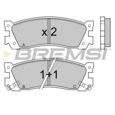 BP2422.JPG Kit Pastiglie Freno Posteriore Mazda 929 Iii Xedos 9 Bp2422 H266-26-48z S.f. Akebono Bremsi