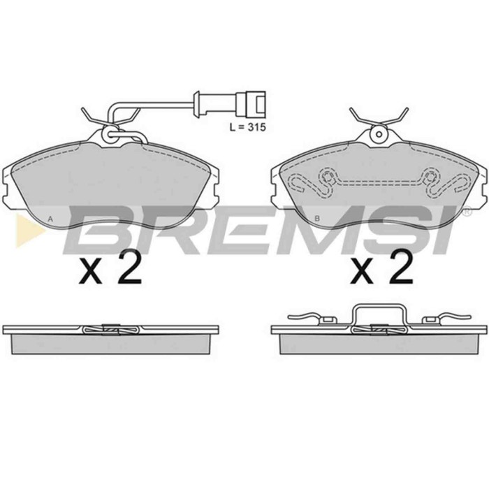 BP2478.JPG Kit Pastiglie Freno Anteriore Audi 100 C3 Tre Volumi (443 444) Bp2478 323 223 072 Con Contatto Segnalazione Usura Bre