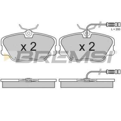 BP2485.JPG Kit Pastiglie Freno Anteriore Mercedes-benz Classe E (w124) Bp2485 000 142 99 20 Con Contatto Segnalazione Usura Brem
