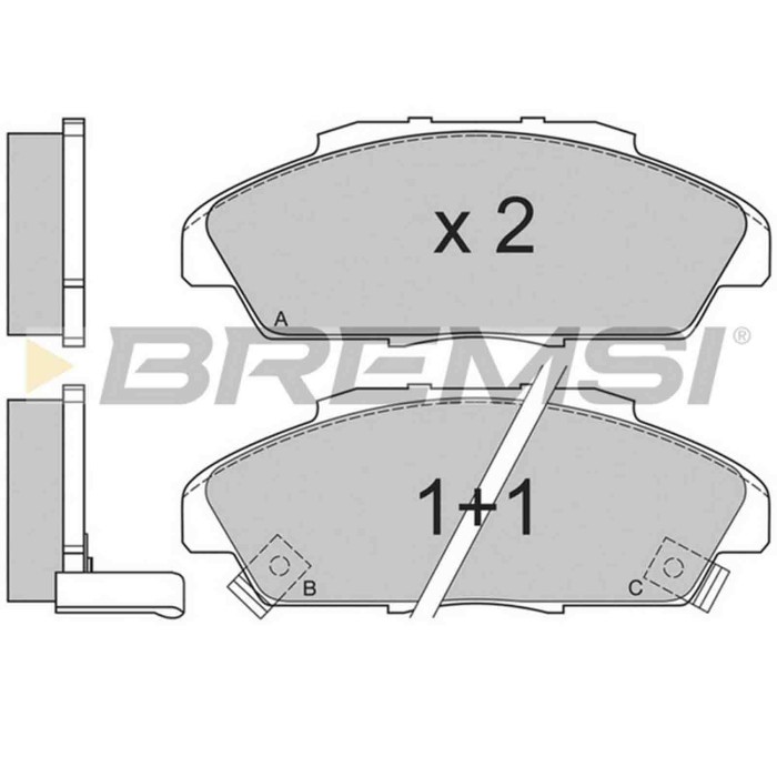 BP2519.JPG Kit Pastiglie Freno Anteriore Honda Accord Iv Accord Iv Coupú Bp2519 45022-sm2-000 S.f. Akebono Bremsi