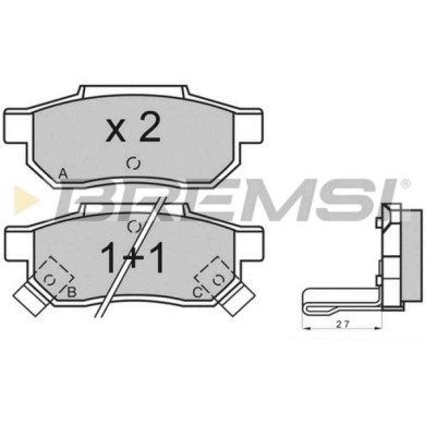BP2530.JPG Kit Pastiglie Freno Posteriore Honda Civic Iv Hatchback (ec Ed Ee) Bp2530 06022-sp8-000 S.f. Akebono Bremsi